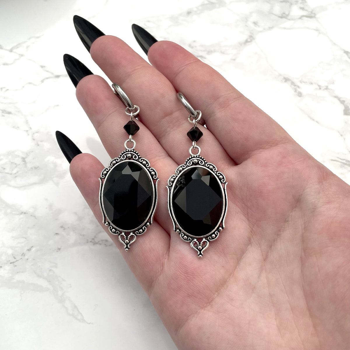'Lenore' Earrings (Death Black)