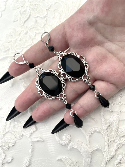 'Anastasia' Earrings (Death Black)