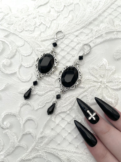'Anastasia' Earrings (Death Black)
