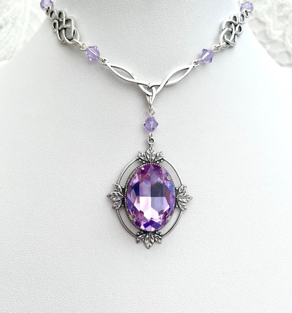 'Arinien' Necklace (Unicorn Crystal - Lilac)