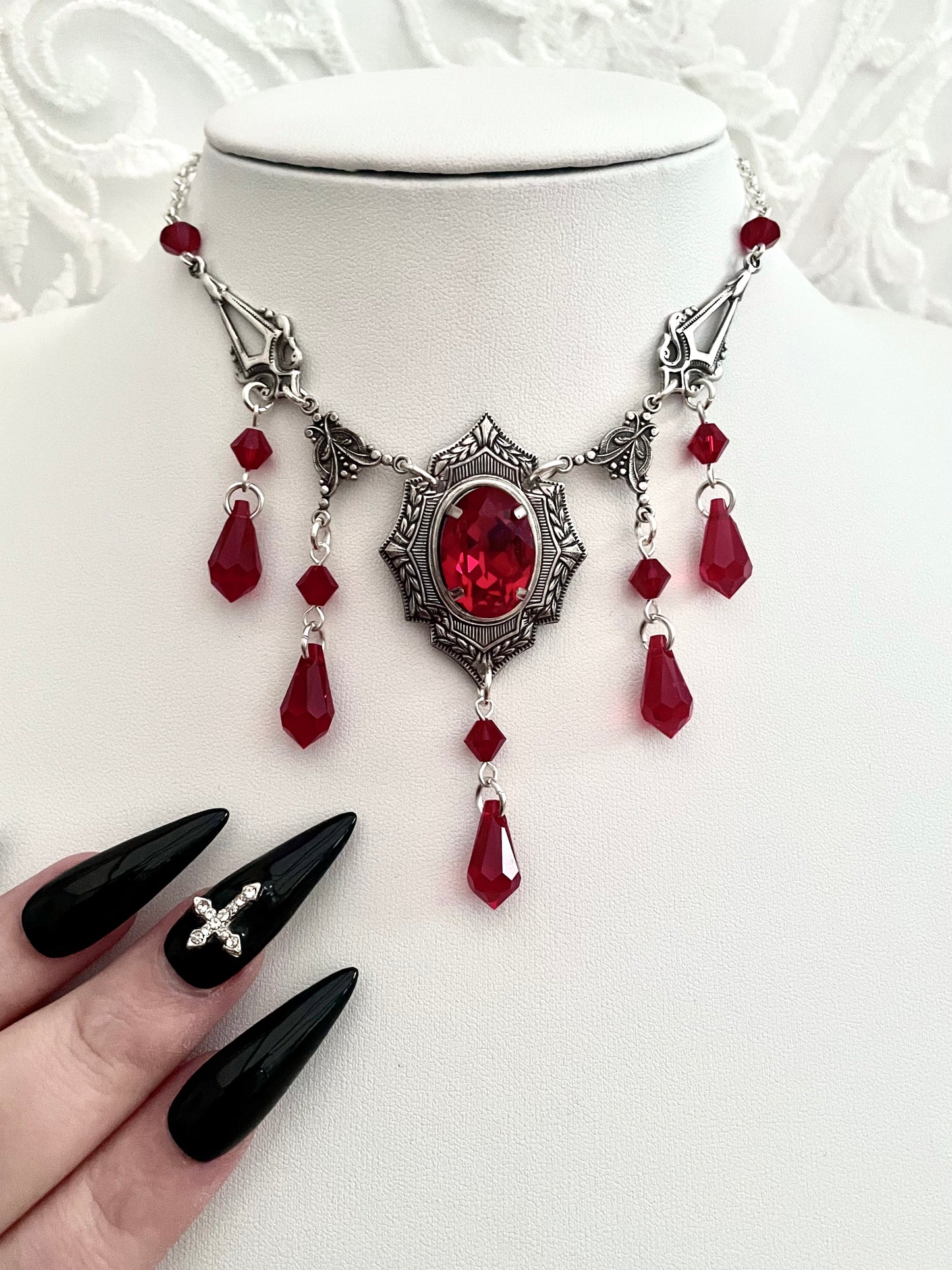 'Raven' Necklace (Blood Red)