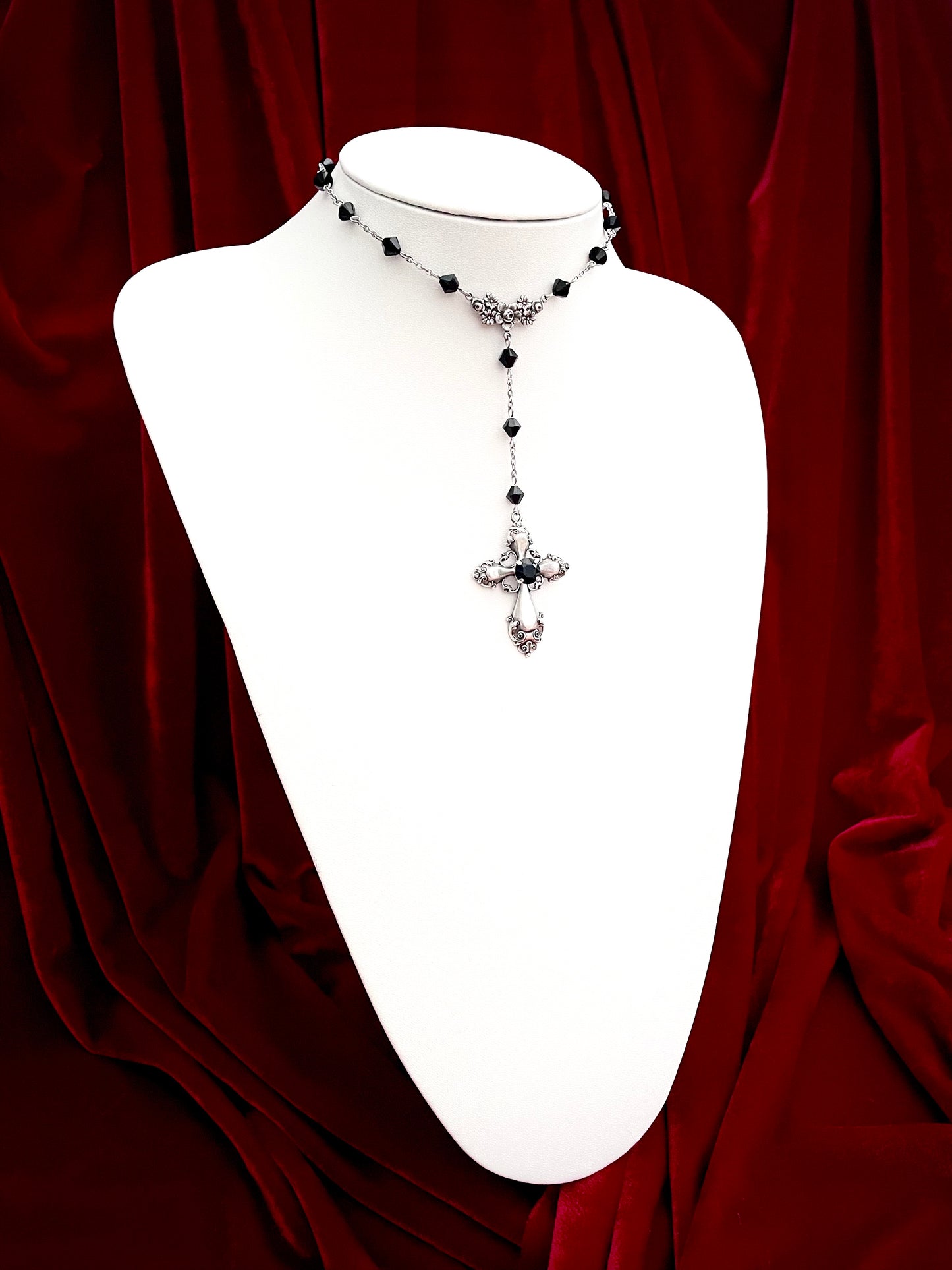 'Mercy' Lariat Y Shape Necklace (Death Black)