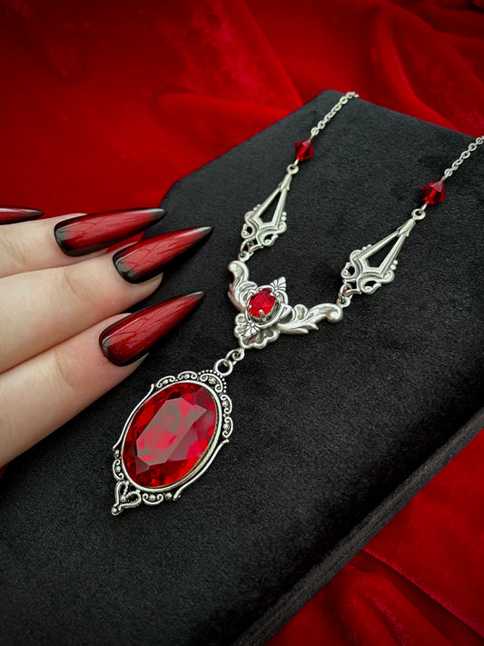 'Underworld' - Gothic Red Jewel Necklace