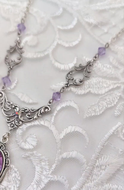 'Lenore' Necklace (Unicorn Crystal - Lilac)