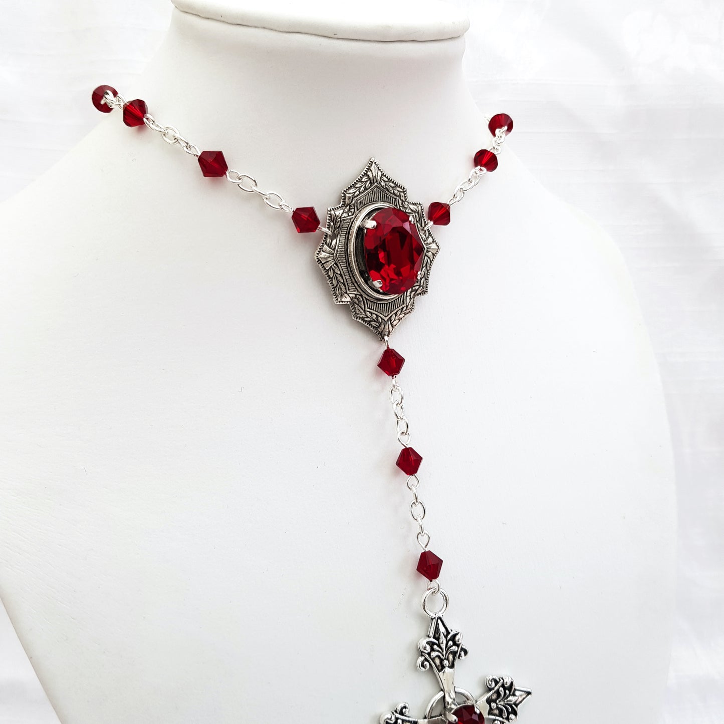 'Dracul' Rosary Style Necklace (Colour Options)