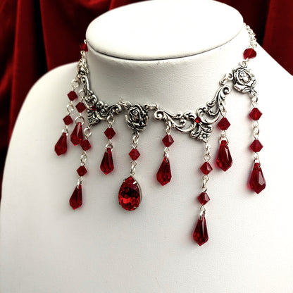 'Evelyn' Necklace (Blood Red)