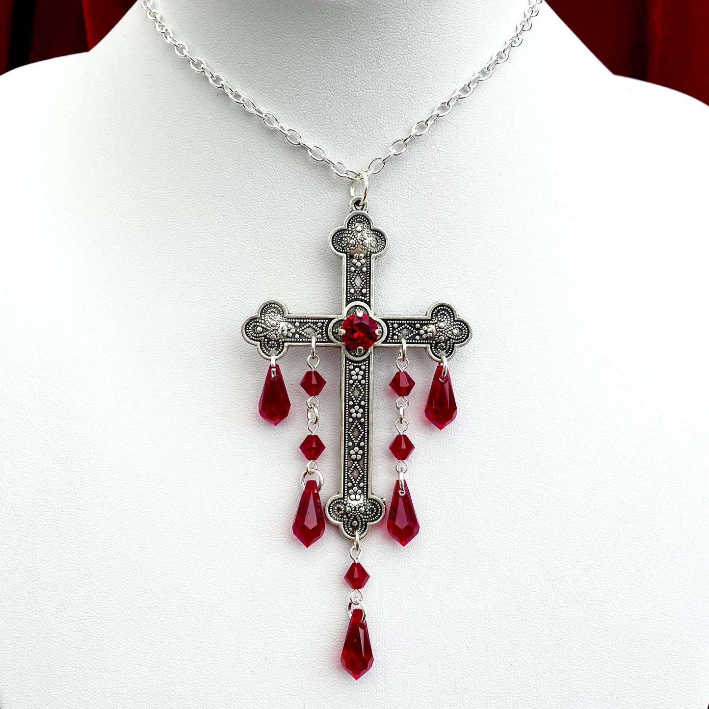 'Sacred' Pendant Necklace (Blood Red)