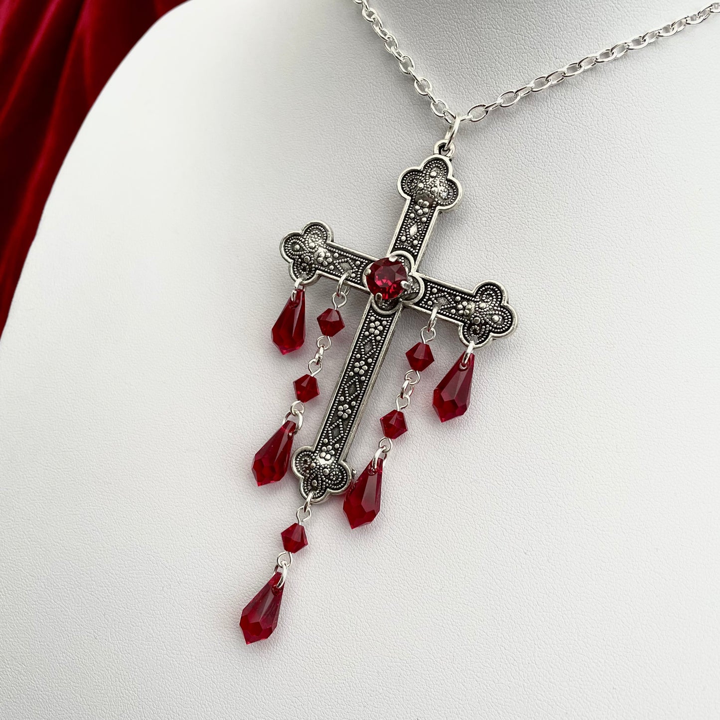 'Sacred' Pendant Necklace (Blood Red)