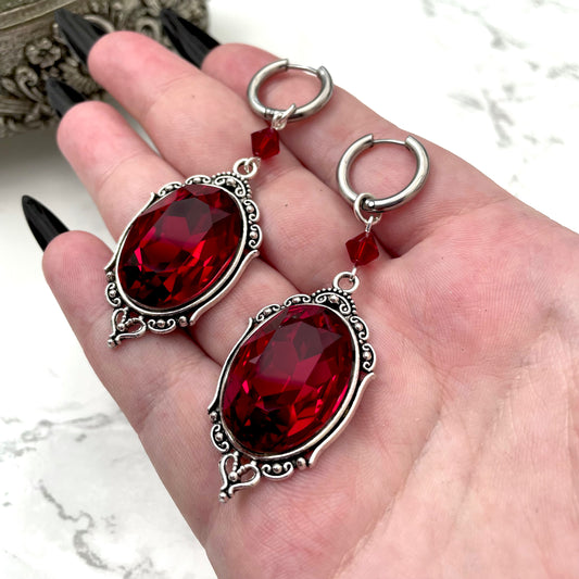 'Lenore' Earrings (Blood Red)