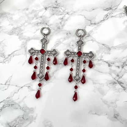 'Sacred' Earrings (Blood Red)