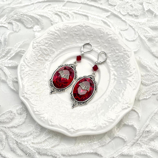 'Bat Queen' Earrings (Blood Red)