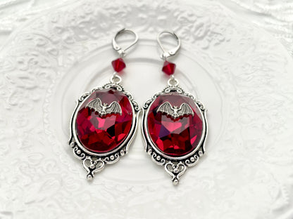 'Bat Queen' Earrings (Blood Red)