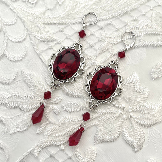 'Anastasia' Earrings (Passion Red)